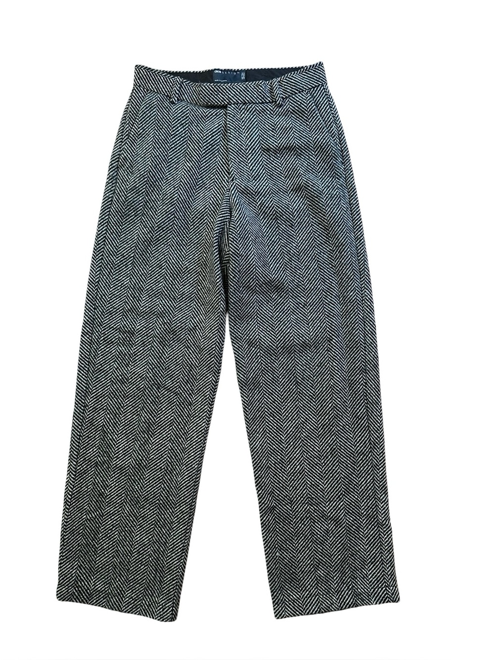 Asos Herringbone Wool Blend Black and White Trousers Men’s 31x32
